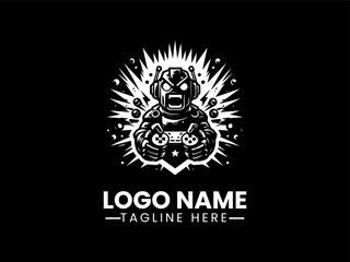 Angry Robot Vector Logo Design, Aggressive Robot Logo 
