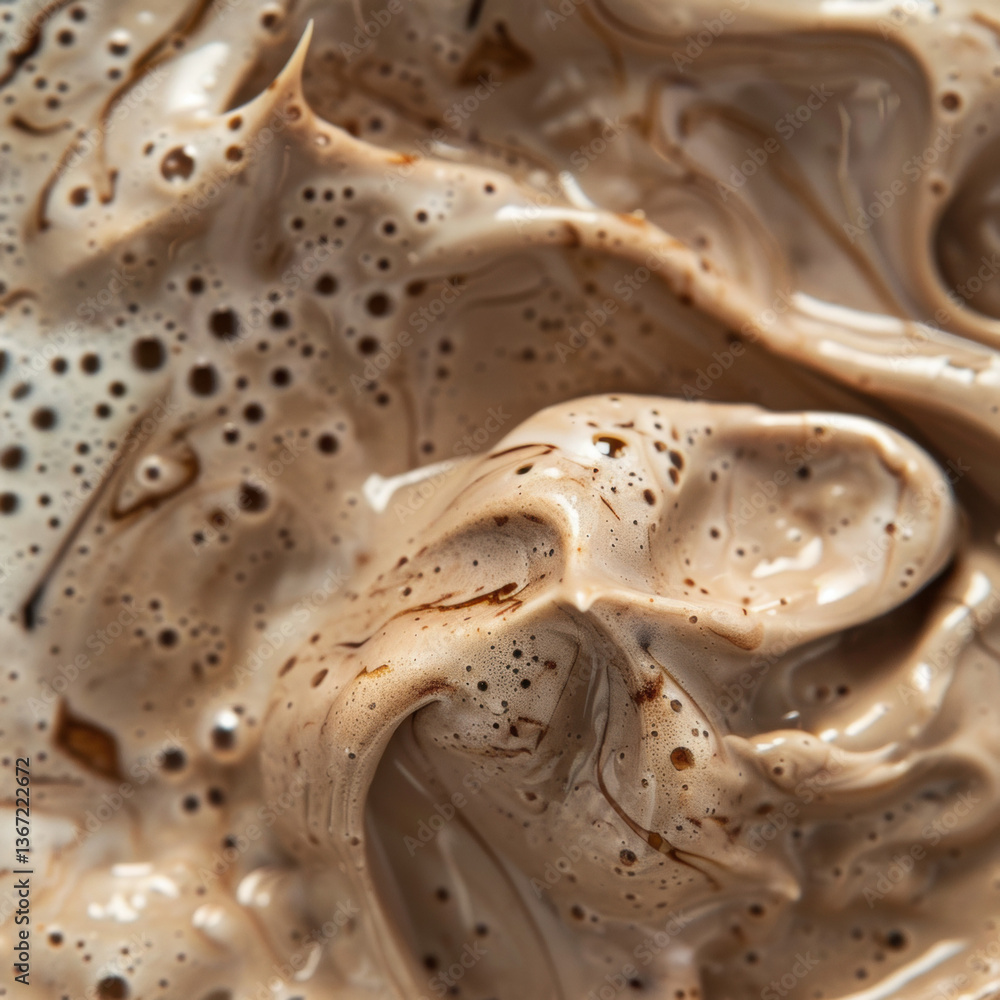 Aufkleber golden swirl waves with creamy texture and abstract shell patterns