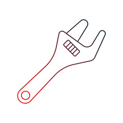 wrench gradient outline icon with white background vector stock illustration