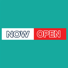 Now Open Modern Web Banner Element sign label retail message marketing design template badge