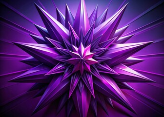 Obraz premium Abstract Purple Geometric Starburst: Sharp Angles & Vibrant Color Saturation - Stock Photo