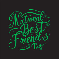 National Best Friends Day Calligraphy Vector Design,Best Friends Day Handwritten Typography Illustration,
Elegant Script for National Best Friends Day Celebration,Hand Lettered National Best Friends