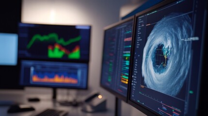 An AI powered weather prediction system, analyzing real-time atmospheric data to provide accurate and up-to-date weather forecasts for local areas, glowing weather interface