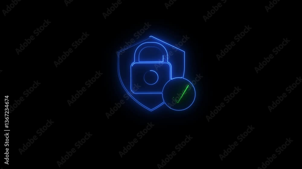 Poster protection. cyber security. network safety. digital security shield with checkmark , security blue b
