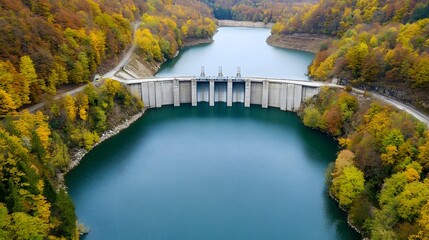 Fototapeta premium A team of skilled engineers working together to plan and oversee the construction of a large scale hydroelectric dam project