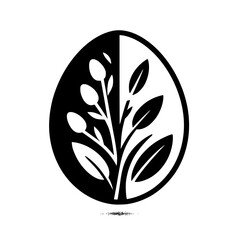 Black & White Easter Egg: Floral Design