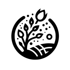 Obraz premium Organic Growth: Minimalist Emblem of Nature's Cycle