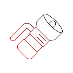 flashlight gradient outline icon with white background vector stock illustration