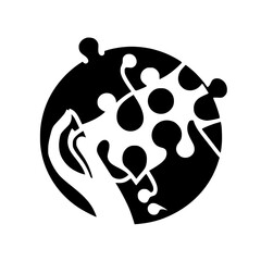 Hand Completing Puzzle: Unity and Connection Icon