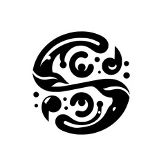 Yin Yang Ink Flow: A Monochrome Harmony