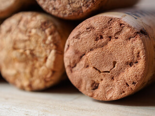 Wine cork background with unique relief and natural shades, perfect for wine themes and décor.