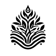 Minimalist Black & White Floral Emblem