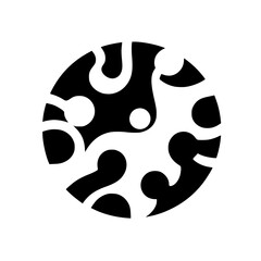 Abstract Organic Circle: Yin-Yang Contrast in Black and White