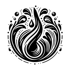 Water Element in Flow: Abstract Black & White Design