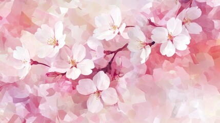 Pink cherry blossoms blooming in spring garden