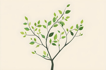 Obraz premium Young Tree Vector Illustration - Symbol of Growth, Renewal, and Environmental Sustainability