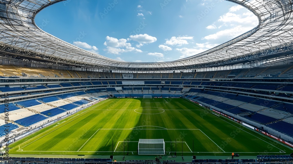 Poster cutting edge high tech stadium with advanced air conditioning and ventilation system showcasing mode