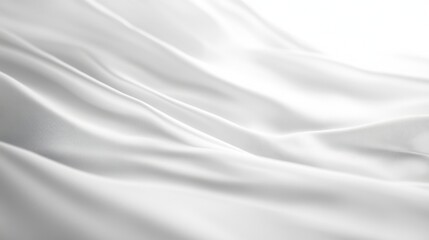 Fototapeta premium White Satin Fabric with Delicate Folds