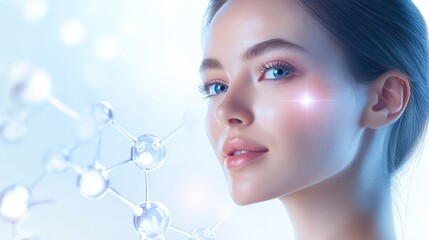 Youthful Glow and Molecular Science Symbolizing Anti-Aging Innovation