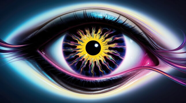 Psychedelic Eye Silhouette: DMT & LSD Inspired Abstract Art