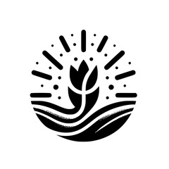 Blossoming Light: A Minimalist Botanical Emblem
