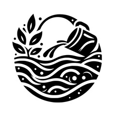 Water Bearer: Black & White Zodiac Illustration