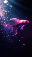 Enchanting shimmering fish with radiant hues in aquatic fantasy world