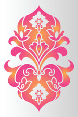 Vintage floral heart pattern vector art.