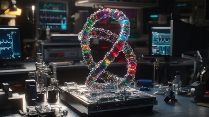 Obraz premium Colorful DNA Model in Lab