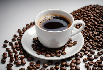 Obraz premium cup of coffee with beans