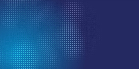 Dots halftone blue color pattern gradient texture with technology digital background. Dots pop art comics with summer background.
