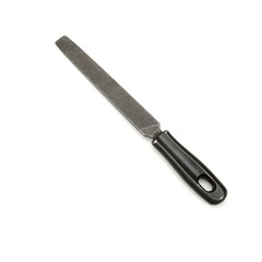 Flat Mill File with Black Plastic Handle - Hand Tool