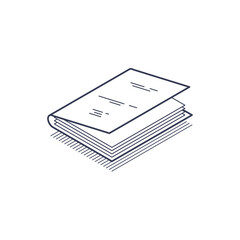 Isometric line icon of a notepad, featuring a sleek design with outlines and subtle details. Ideal for use in infographics and modern digital platforms.