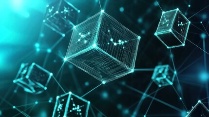 Digital Cubes Network in Teal