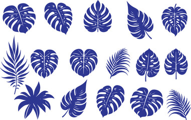 Tropical leaf monstera silhouette vector art illustration © jobaida