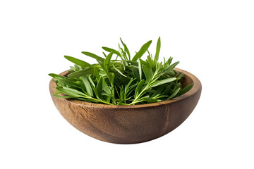 Fresh Rosemary in Wooden Bowl Dark Background