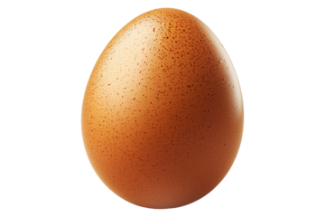 Speckled egg with natural pattern and smooth surface, isolated on white transparent background. Concept of nature, wildlife, and reproduction