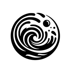Abstract Swirl: Black and White Circle Design