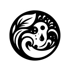 Monochrome Circle of Life: Water, Tears, and Nature's Embrace