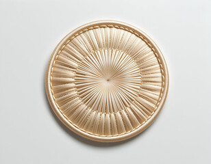 Round Woven Placemat with Circular Design on a Clean White Surface