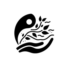 Yin-Yang Harmony: Nature's Embrace in Black & White