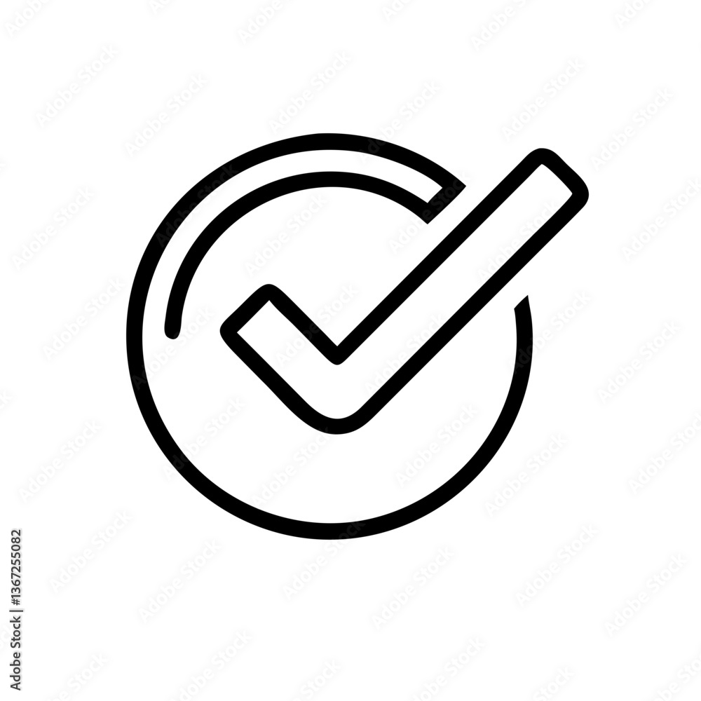 Aufkleber check mark icon symbolizing completion on a circular background