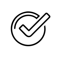 Check mark icon symbolizing completion on a circular background  