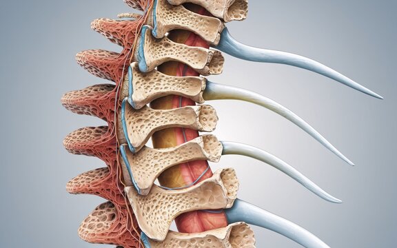 Human Spine Anatomy, Detailed View