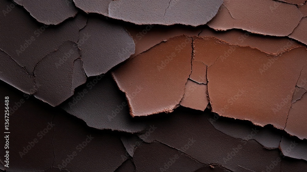 Leinwandbilder abstract close-up of weathered shingles with rough texture in dark brown and reddish-brown hues and 