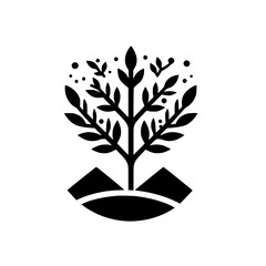 Minimalist Tree Icon in Black and White