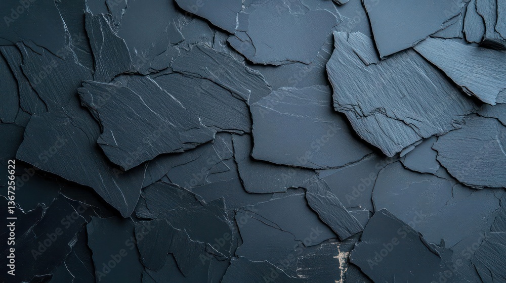 Aufkleber Abstract black background featuring textured cracked pattern with irregular shapes and scattered shiny specks creating a dark and dramatic composition with rough surface