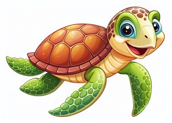 Fototapeta premium Adorable Sea Turtle Clipart: Perfect for Kids' Projects & Designs