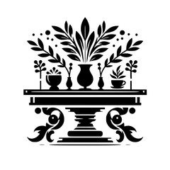 Black & White Botanical Arrangement: Elegant Table Display