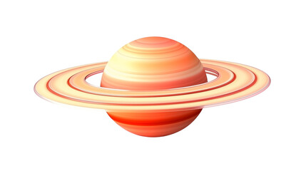 Illustration of saturn with rings in shades of orange color
